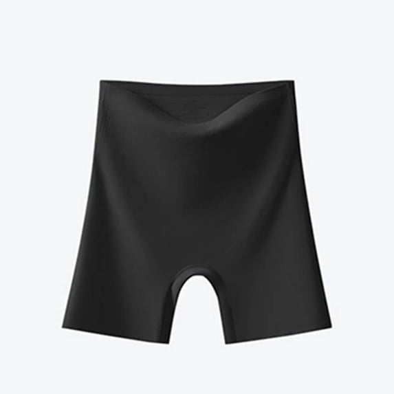 Women's Seamless Breathable Panties, Stretch Mid-Thigh & Full Coverage, Invisible & Comfortable Under Dresses Black L