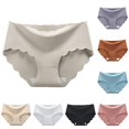 thumbnail image 1 of Women's Seamless Brief Panties Breathable Mid Rise Triangle Underwear Soft Comfortable Everyday Wear No Show Edge, L, Light Gray, 1 of 3