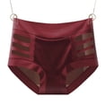 thumbnail image 1 of Women's Seamless Briefs Stripe Mesh Panties Cotton Liner Comfortable Bikini Bottom High Waist Tummy Control Full Coverage Breathable Underwear Underwear No Show Lower Belly Shapewear, 1 of 5