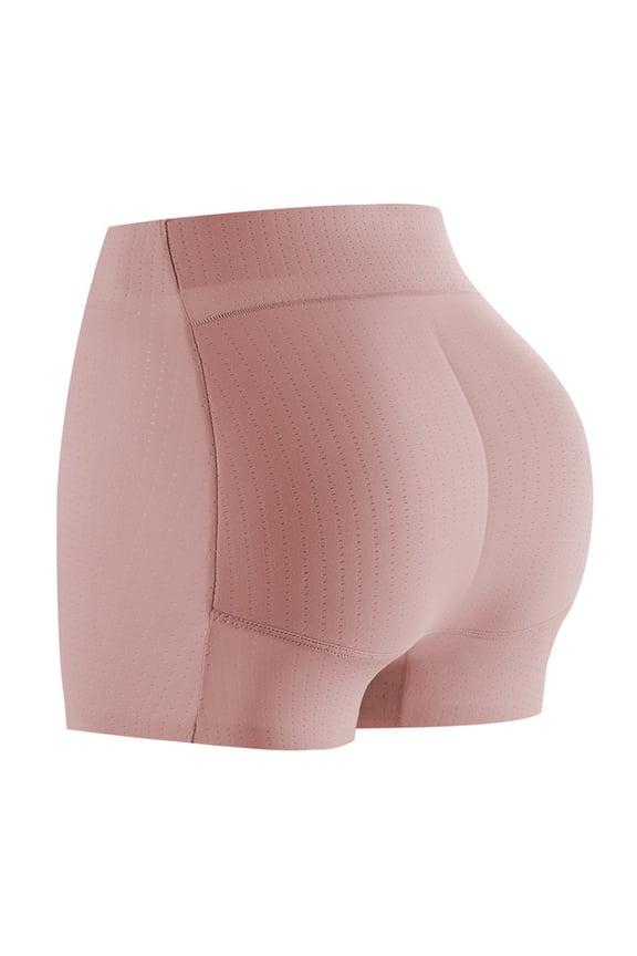 Women's Seamless Butt Lifter Shapewear Shorts, Padded Hip Enhancer Underwear, High Waist Tummy Control Anti-Chafe Safety Shorts for Daily Wear 04-Pink M
