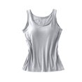 thumbnail image 1 of Women's Seamless Camisole Tank Top with Soft Chest Pad, Wire-Free Summer Essential for Comfortable Layering,Gray 2XL, 1 of 5