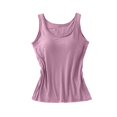 thumbnail image 1 of Women's Seamless Camisole Tank Top with Soft Chest Pad, Wire-Free Summer Essential for Comfortable Layering,Purple 2XL, 1 of 5