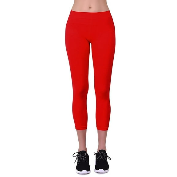 Women's Seamless Capri Length Nylon Athletic Leggings