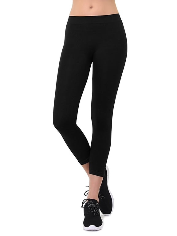 Women's Seamless Capri Length Nylon Athletic Leggings