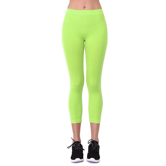 Women's Seamless Capri Length Nylon Athletic Leggings
