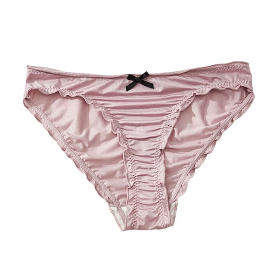 Women's Seamless Cheeky Underwear Cute Soft Satin Low Rise Stretch Hipster Bikini Panties
