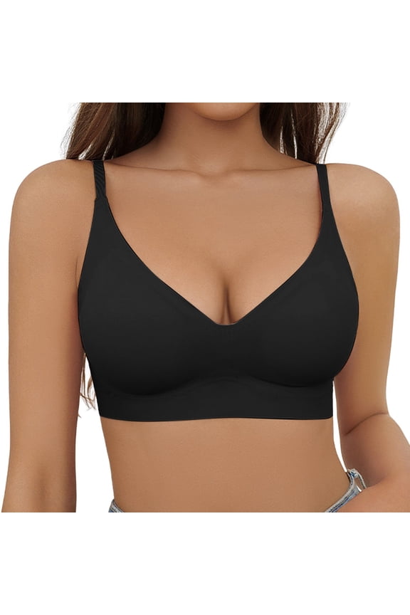 Women's Seamless Comfortable Ice Silk Bra Wireless Adjustable Support Traceless Design For Everyday Wear