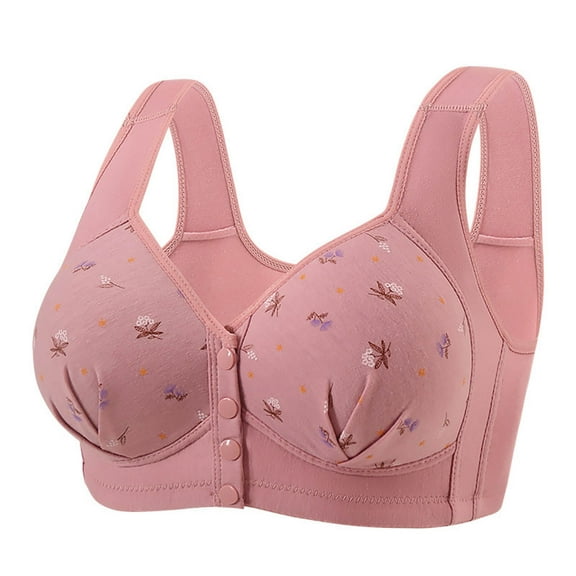 Women's Seamless Everyday Bras - Woman Color Thin and Steel Gathered Breathable Underwear for Daily Bras Pink 42