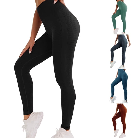 Women's Seamless Fitness Leggings, High Waist Tummy Control Yoga Pants for Butt Lifting, Naked Feel Workout Leggings for Gym and Casual Wear-Black