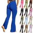 thumbnail image 1 of Women's Seamless Flare Leggings High Waist Athletic Yoga Stretch Bell Bottom Trousers, 1 of 9