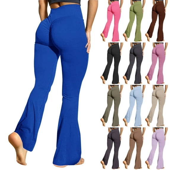 Women's Seamless Flare Leggings High Waist Athletic Yoga Stretch Bell Bottom Trousers