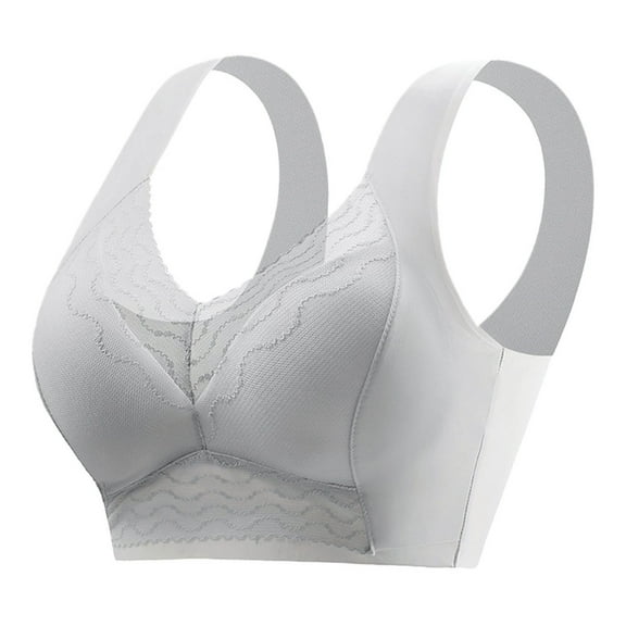 Women's Seamless Front Adjustable Yoga Bra with Lace Edge for Comfortable Movement and Sleep Support