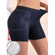 Womens Seamless High Waist Butt Lifter Shapewear Shorts with Removable Pads, Tummy Control Body Shaper Anti Chafing Safety Underwear for Women