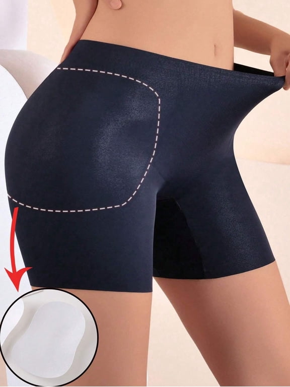 Women's Seamless High Waist Butt Lifter Shapewear Shorts with Removable Pads, Tummy Control Body Shaper Anti Chafing Safety Underwear for Women