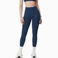 thumbnail image 1 of Women's Seamless High Waist Compression Leggings with Sculpting Back Detail and Stretch Knit Fabric - X Large, Navy, 1 of 7