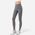 thumbnail image 1 of Women's Seamless High Waist Leggings with Compression Fit and Ultra-Smooth Second Skin Feel - Large, Gray, 1 of 6