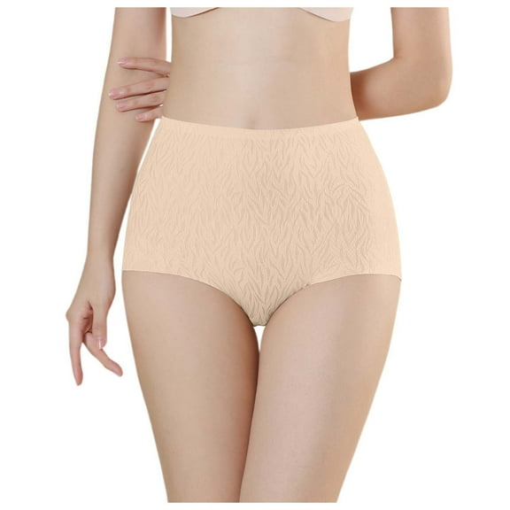 Women's Seamless High Waist Panties Breathable Pure Gusset Briefs Feeling Floral Lift & Underwear Comfortable Soft Fit
