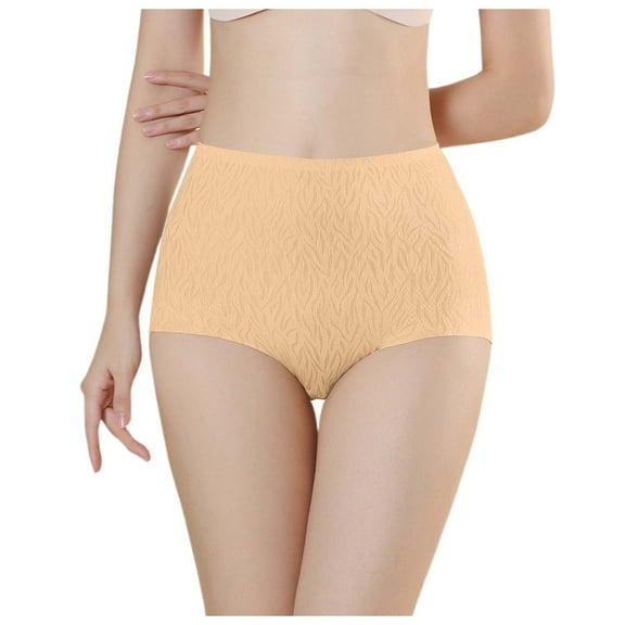Women's Seamless High Waist Panties Breathable Pure Gusset Briefs Feeling Floral Lift & Underwear Comfortable Soft Fit