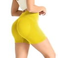 thumbnail image 1 of Women's Seamless High-Waist Yoga Shorts – 3-Inch Inseam Peach Butt-Lifting Breathable Fitness Shorts for Running, Gym & Hot Yoga,Yellow S, 1 of 3