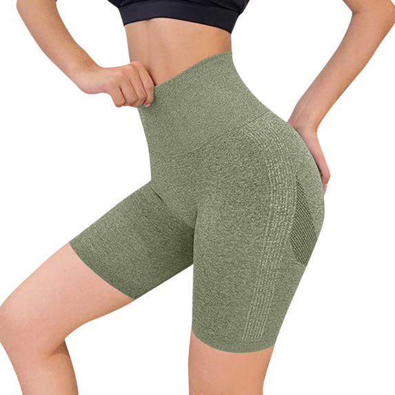 Women's Seamless High Waisted Biker Shorts Sculpting Compression Workout Shorts