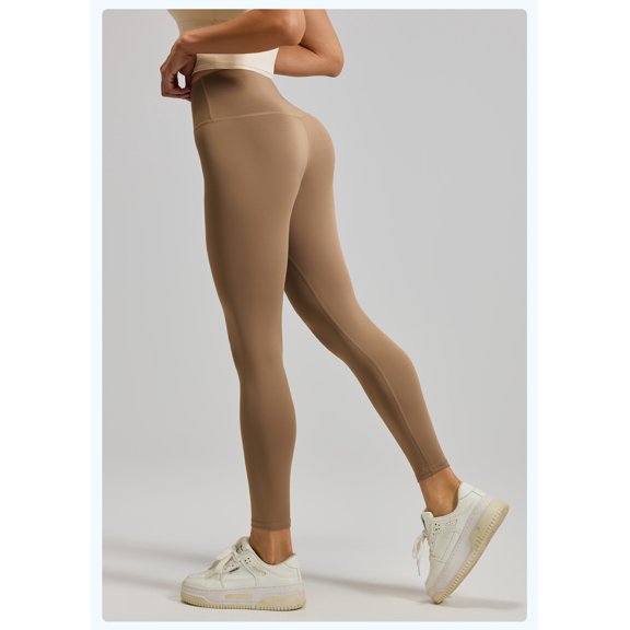 Women’s Seamless High-Waisted Yoga Pants – Peach Lift Tummy Control No Front Seam Stretch Workout Leggings