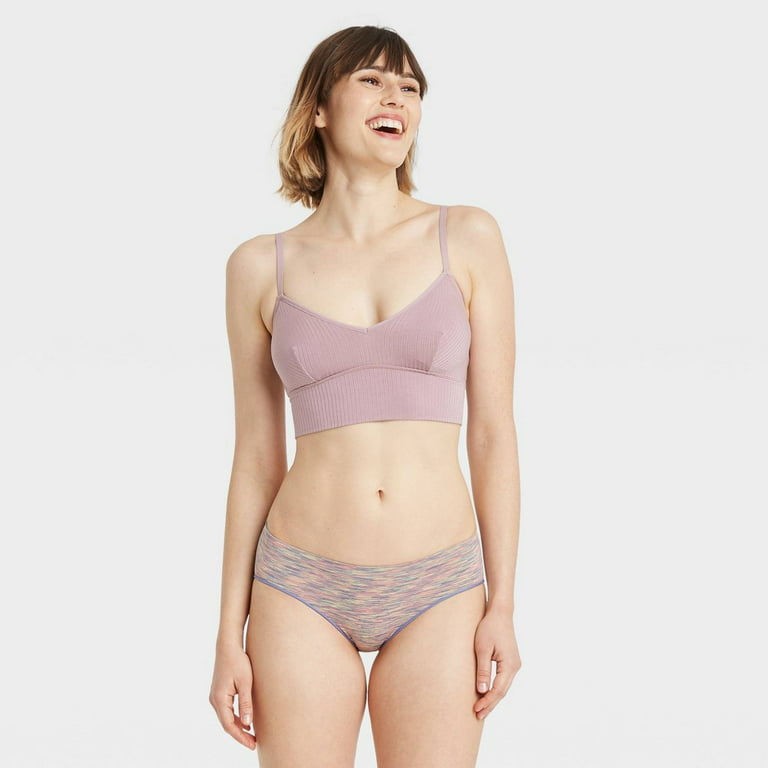 Women's Seamless Hipster Underwear - Auden Coral Spacedye XL, Pink