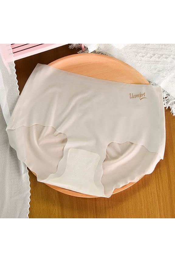Women's Seamless Ice Silk Comfortable Body Breathable Underwear Briefs Senior Front Silky Invisible Low Rise Hipster Cheeky No Show Thong Seamless