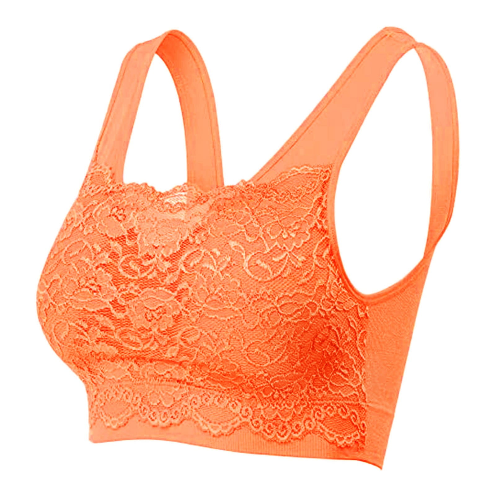 Women's Seamless Lace Bra Top With Front Lace Cover Sports Bra Style