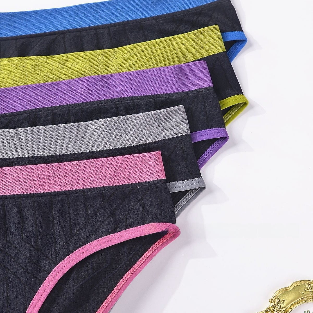 Women's Seamless Low Rise Bikini Panties 5 Pack Cotton Crotch Color ...
