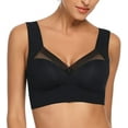thumbnail image 1 of Women's Seamless Mesh Support Bra Lace Comfortable No Underwire Padded Push Up Soft Back Smoothing Bra, 1 of 6