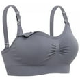 thumbnail image 1 of Women's Seamless Nursing Bra Wireless Maternity Breastfeeding Bralette(Gray,L), 1 of 6