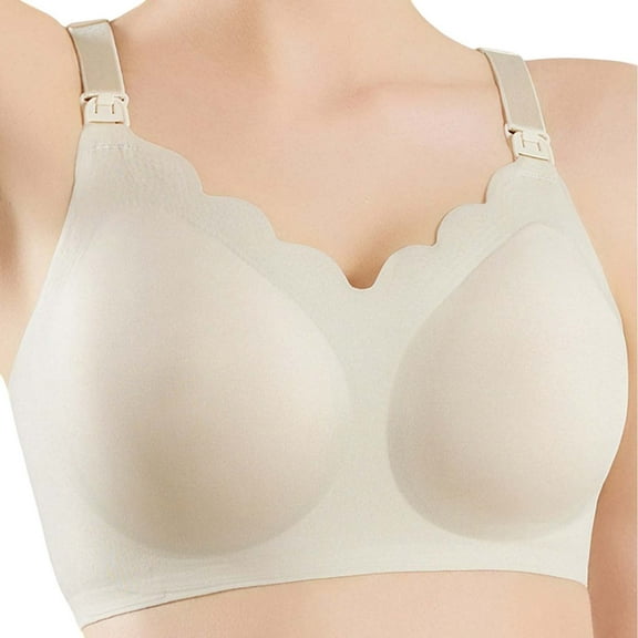 Women's Seamless Nursing Bra with Wavy Design, Wireless Maternity Support for Breastfeeding & Sleep