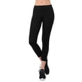 thumbnail image 1 of Women's Seamless Nylon Workout Active Solid Plain Capri One Size Leggings (Black), 1 of 2