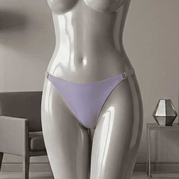 Women's Seamless O-Ring T Back Panties, Soft Thin Invisible Summer Underwear