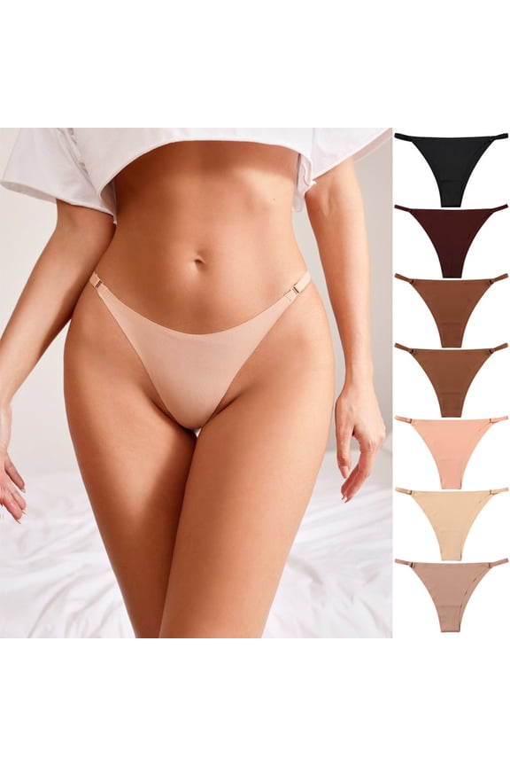 Women's Seamless O-Ring T Back Panties, Soft Thin Invisible Summer Underwear