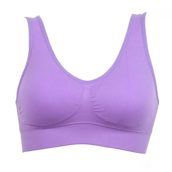 Women's Seamless Padded Sports Bra Wirefree High Impact Gym Yoga Cami Bras