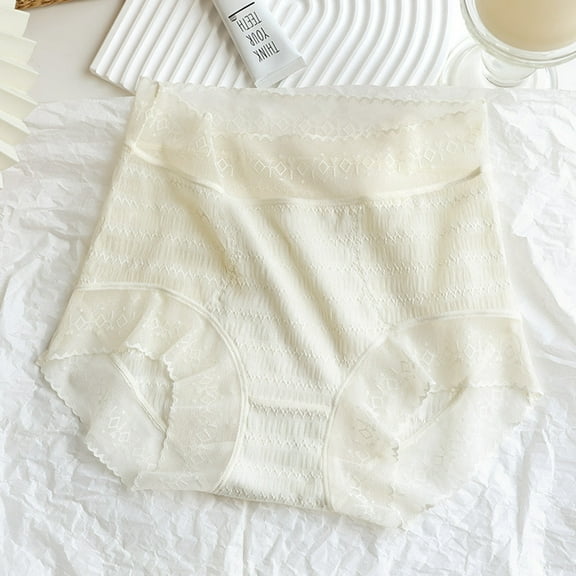 Women's Seamless Plus Size LLce Mid High Waisted Casual Comfortable Solid Color Triangle Briefs Bikini Underwear Women Couples Matching Underwear Running Underwear for Women High Cut Panties for Women