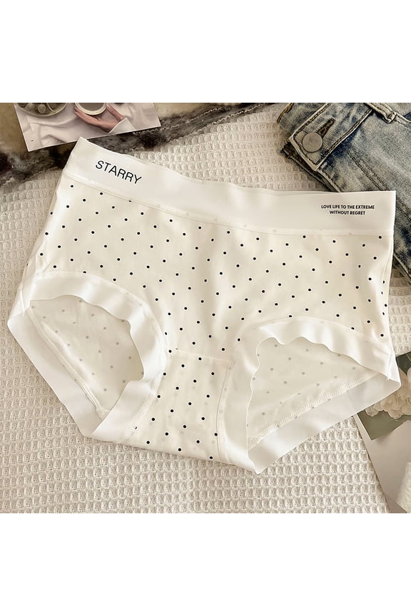 Women's Seamless Polka Comfortable Body Breathable Underwear Lace Briefs Senior Front Silky Invisible Low Rise Hipster Cheeky No Show Thong Seamless