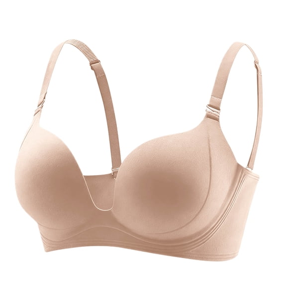 Women's Seamless Push-Up Bra - Comfortable Wireless Padded T-Shirt Bra with Adjustable Straps, Smooth Invisible Design for Daily Wear
