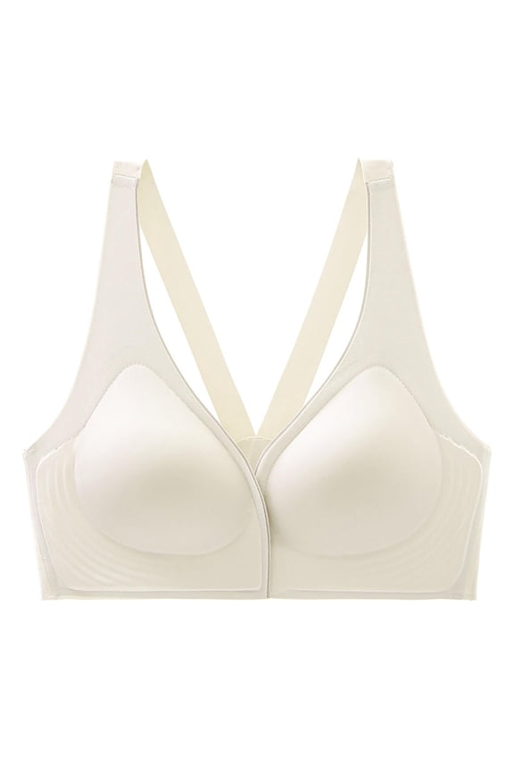 Women's Seamless Push Up Bra Front Closure Sports Enhances Cleavage Smoothing Comfortable Jelly Strip Back Support