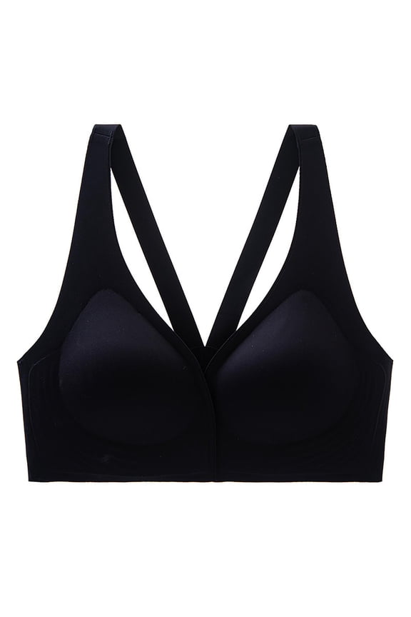 Women's Seamless Push Up Bra Front Closure Sports Enhances Cleavage Smoothing Comfortable Jelly Strip Back Support