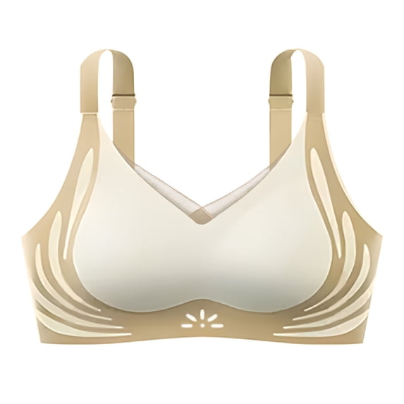 Women's Seamless Push Up Bra Side Back Support Black Comfortable Everyday Wear with Adjustable Straps1PCbraBeigeXXXL