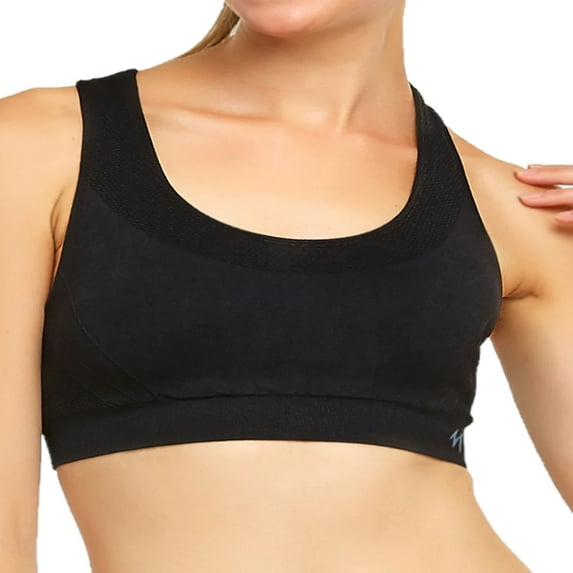 Women's Seamless Racerback Sports Bra, Black L, 1 Pack