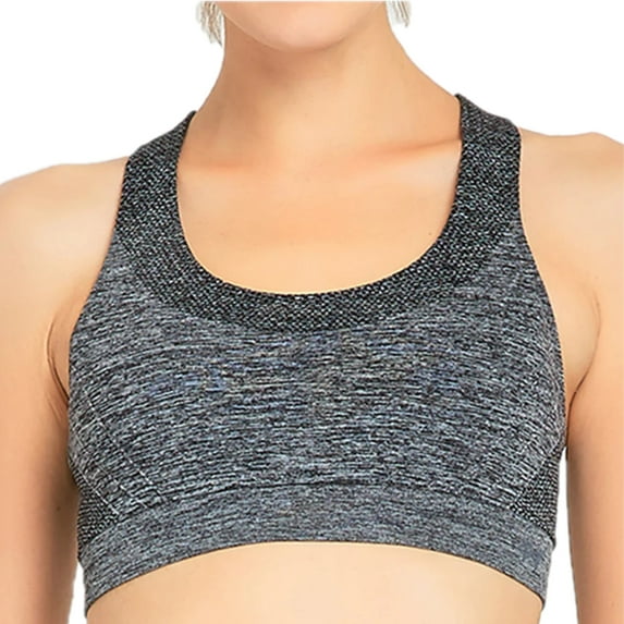 Women's Seamless Racerback Sports Bra, Heather Grey L, 1 Pack