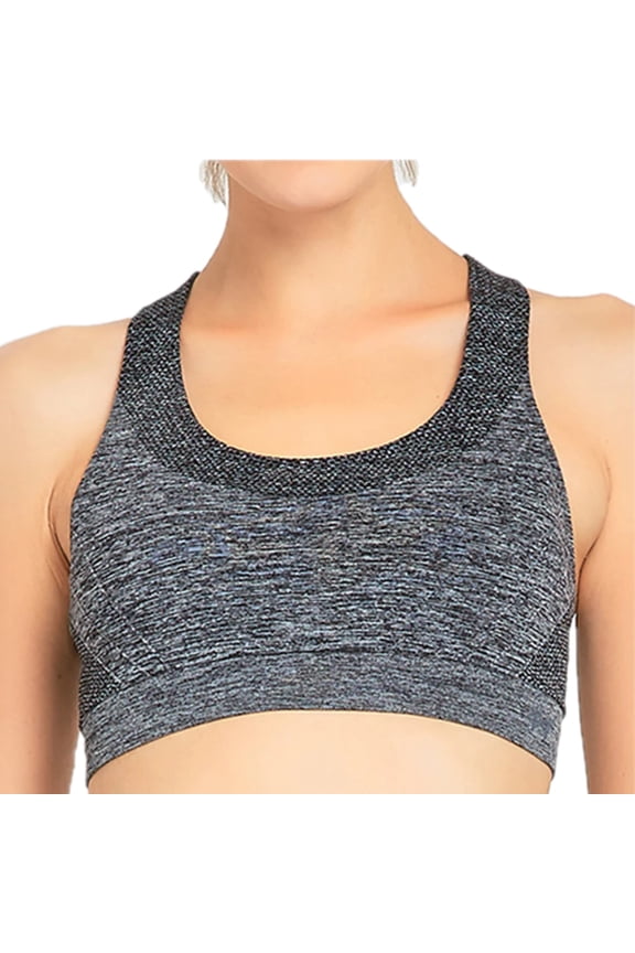 Women's Seamless Racerback Sports Bra, Heather Grey S, 1 Pack