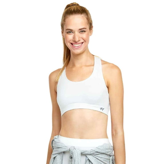 Women's Seamless Racerback Sports Bra, White L, 1 Pack