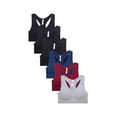 thumbnail image 1 of Women's Seamless Racerback Sports Bra with Removable Pads, Plus Size, 6-Pack (Black_Navy_Burgundy_Grey), 1 of 1