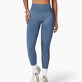 thumbnail image 1 of Women's Seamless Ribbed High Waist Full Length Leggings with Compression Fit - Large, Blue, 1 of 7
