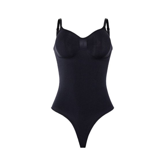 Women's Seamless Shapewear Bodysuit — Tummy Control Body Shaper, Slimming One-Piece Sculpting Bodysuit, Adjustable Straps, Firm Compression Waist Trainer, Seamless Under Dress Smoothing Body Suit