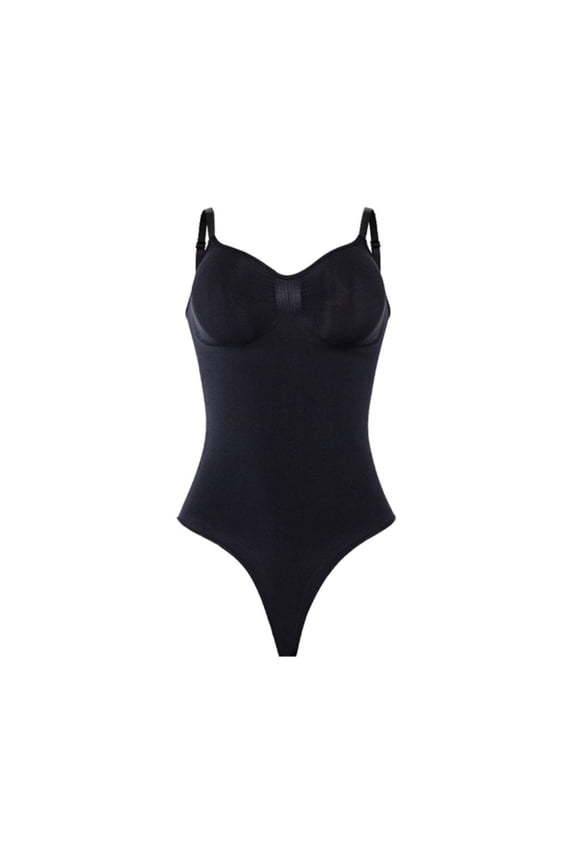 Women's Seamless Shapewear Bodysuit — Tummy Control Body Shaper, Slimming One-Piece Sculpting Bodysuit, Adjustable Straps, Firm Compression Waist Trainer, Seamless Under Dress Smoothing Body Suit